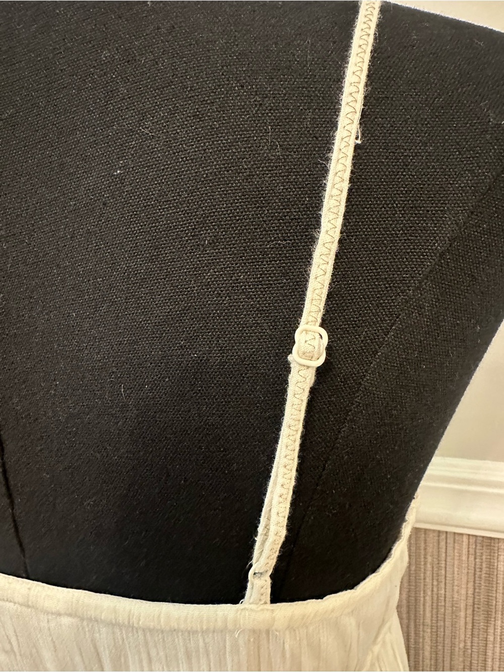 American Eagle Ivory Crochet Bodice Tiered Maxi Dress Lined Cottagecore Small - Picture 12 of 16